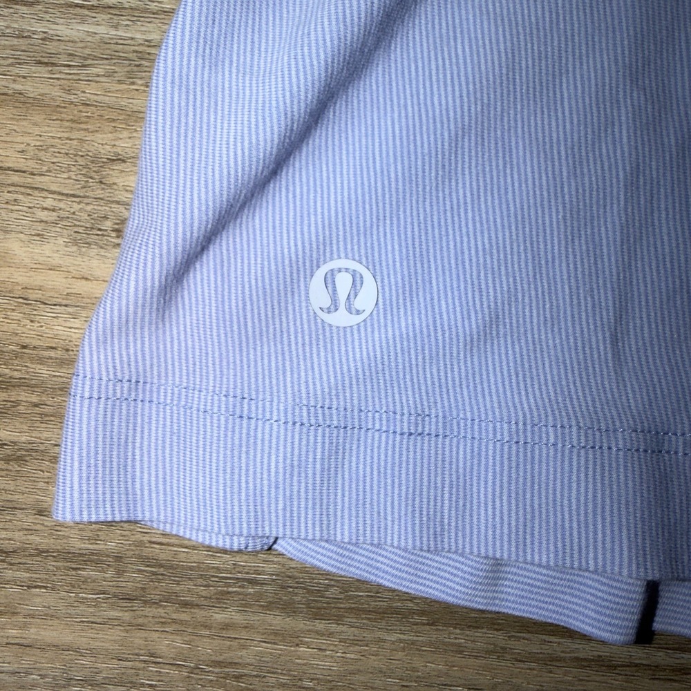 Lululemon Lavender Striped V Neck Long Sleeve Top Fitted Stretch XS - Picture 4 of 5